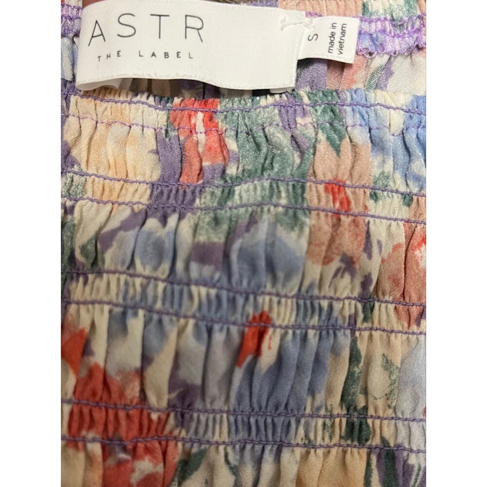 ASTR The Label Floral Smocked Puff Sleeve Cottagecore Midi Dress Small Romantic - Picture 6 of 10
